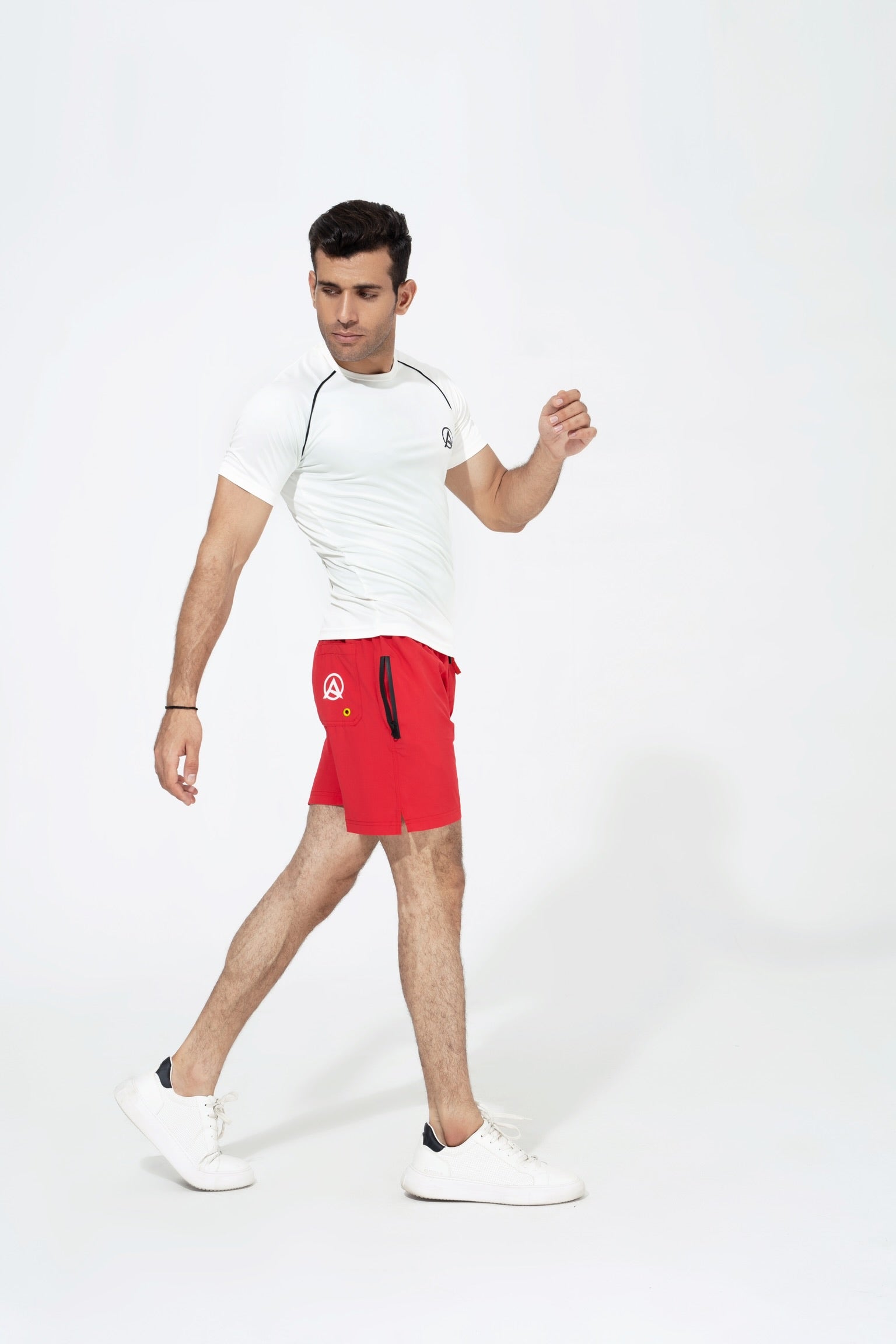 Men Gym Sport Red Shorts
