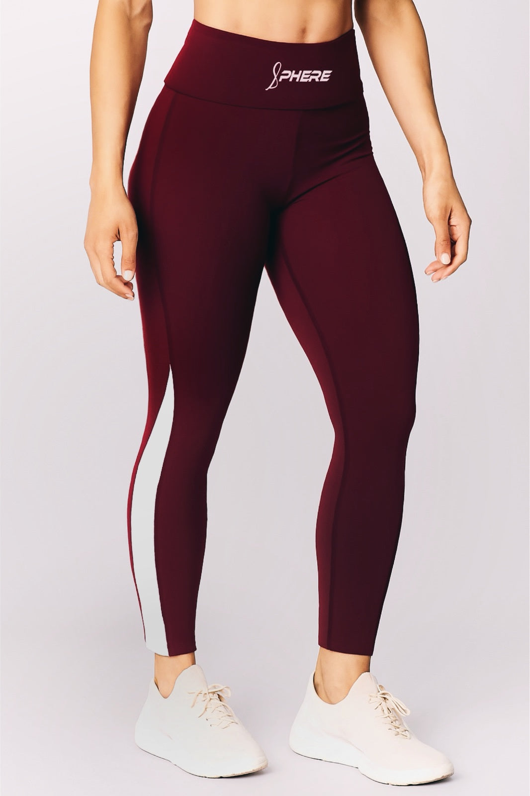 Power Stripe Legging (Burgundy)