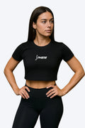 Sphere Charcoal Crop Tee Half Sleeves