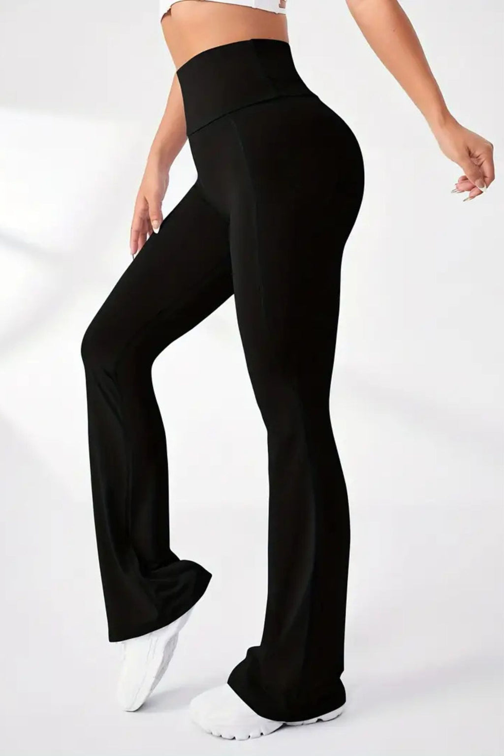High-waisted Flare Leggings (Black)