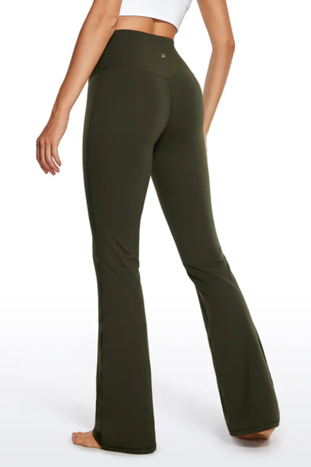 High-waisted Flare Leggings (Olive Green)