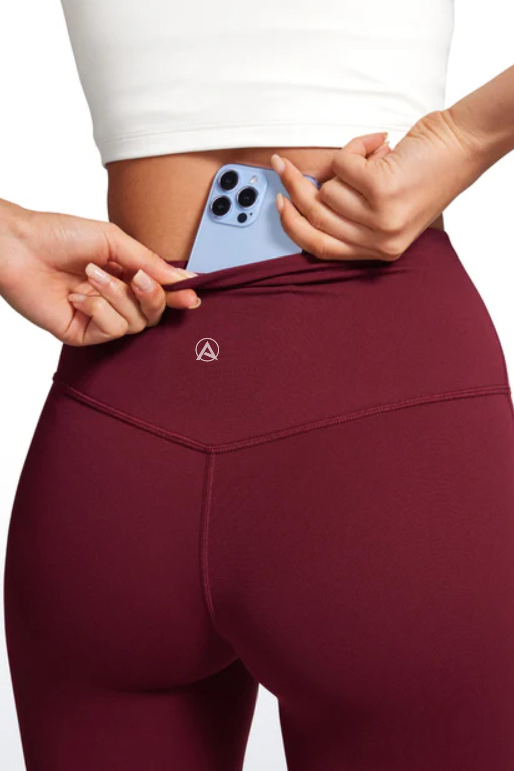 High-waisted Flare Leggings (Burgundy)