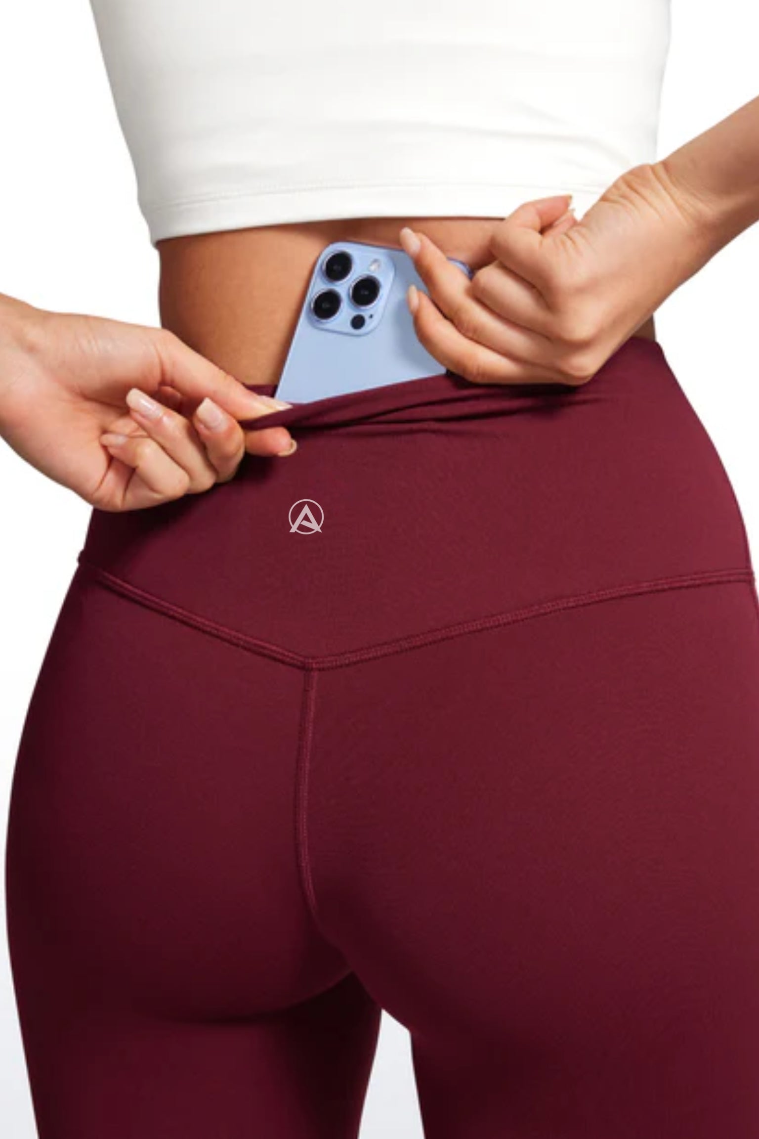 High-waisted Flare Leggings (Burgundy)