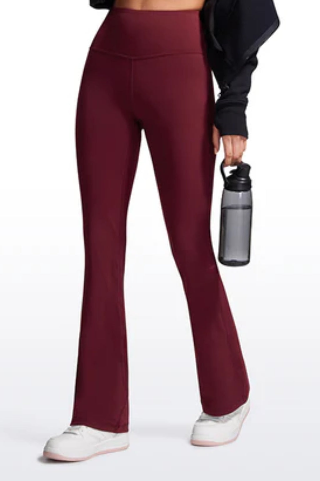 High-waisted Flare Leggings (Burgundy)
