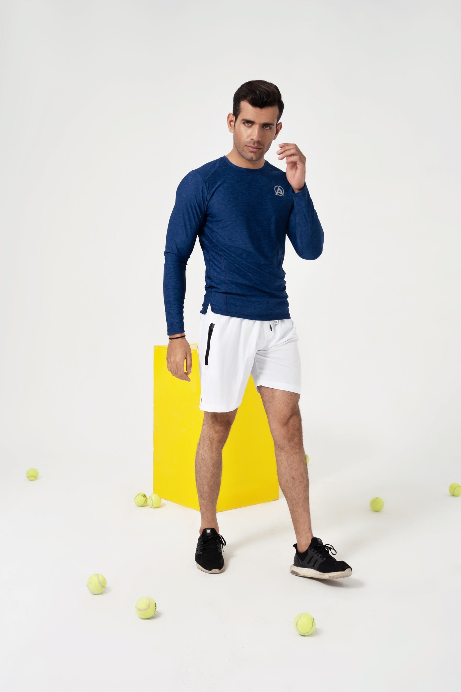 Men Gym Sports White Short