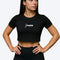 Sphere Charcoal Crop Tee Half Sleeves